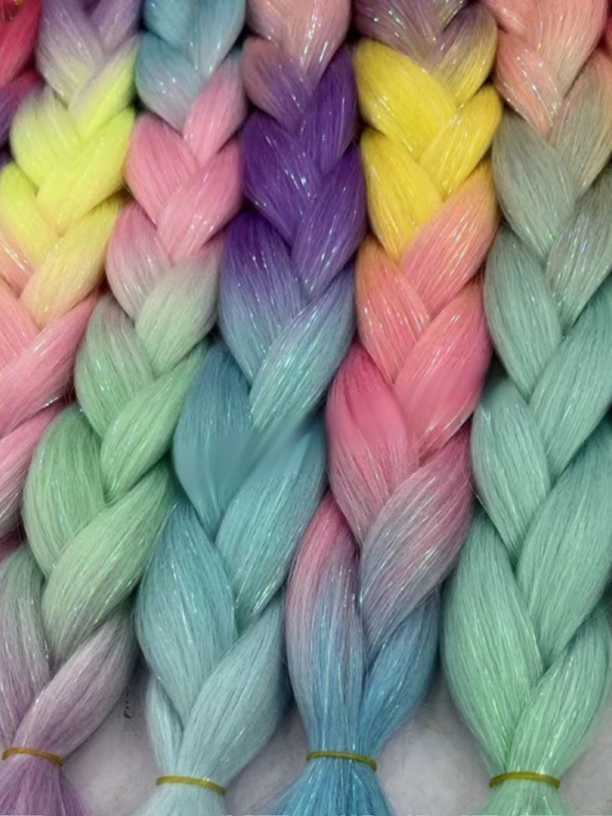 Gradient Gold Thread Braided Hair Extensions