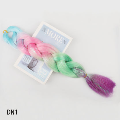 Gradient Gold Thread Braided Hair Extensions