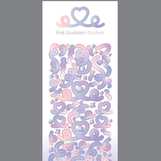 Gradient Heart Laser Ribbon Stickers