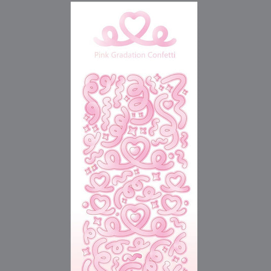 Gradient Heart Laser Ribbon Stickers