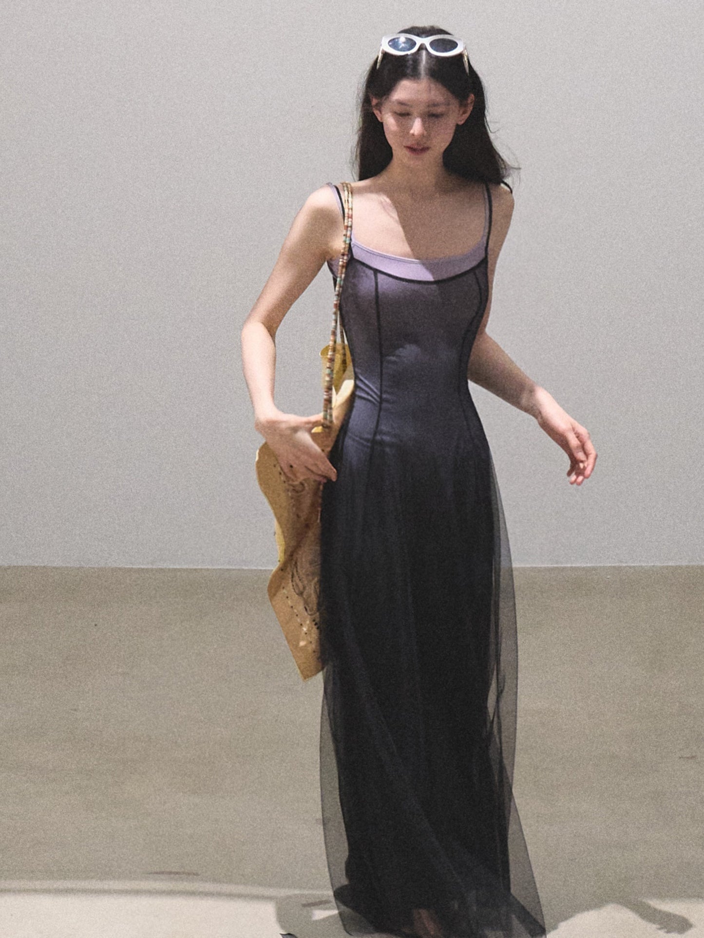 Gradient Mesh Sling Dress