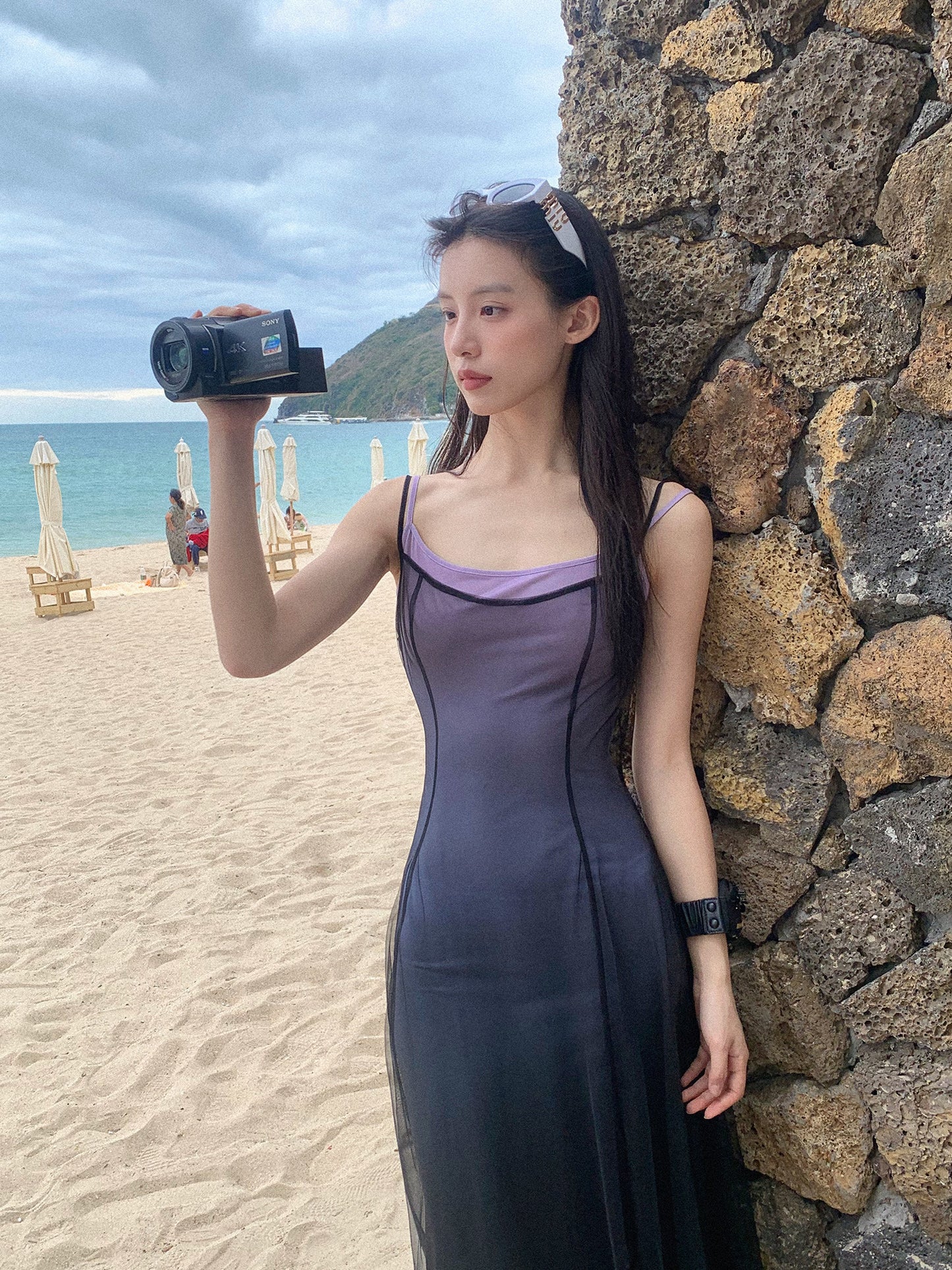 Gradient Mesh Sling Dress