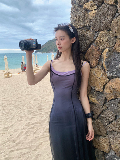 Gradient Mesh Sling Dress