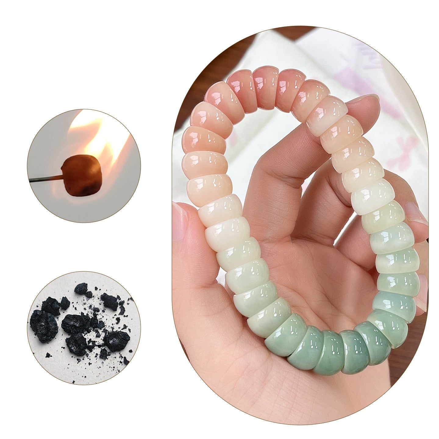 Gradient Pink Bodhi Bracelet with Finger Wrap