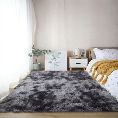 Gradient tie-dyed plush carpet