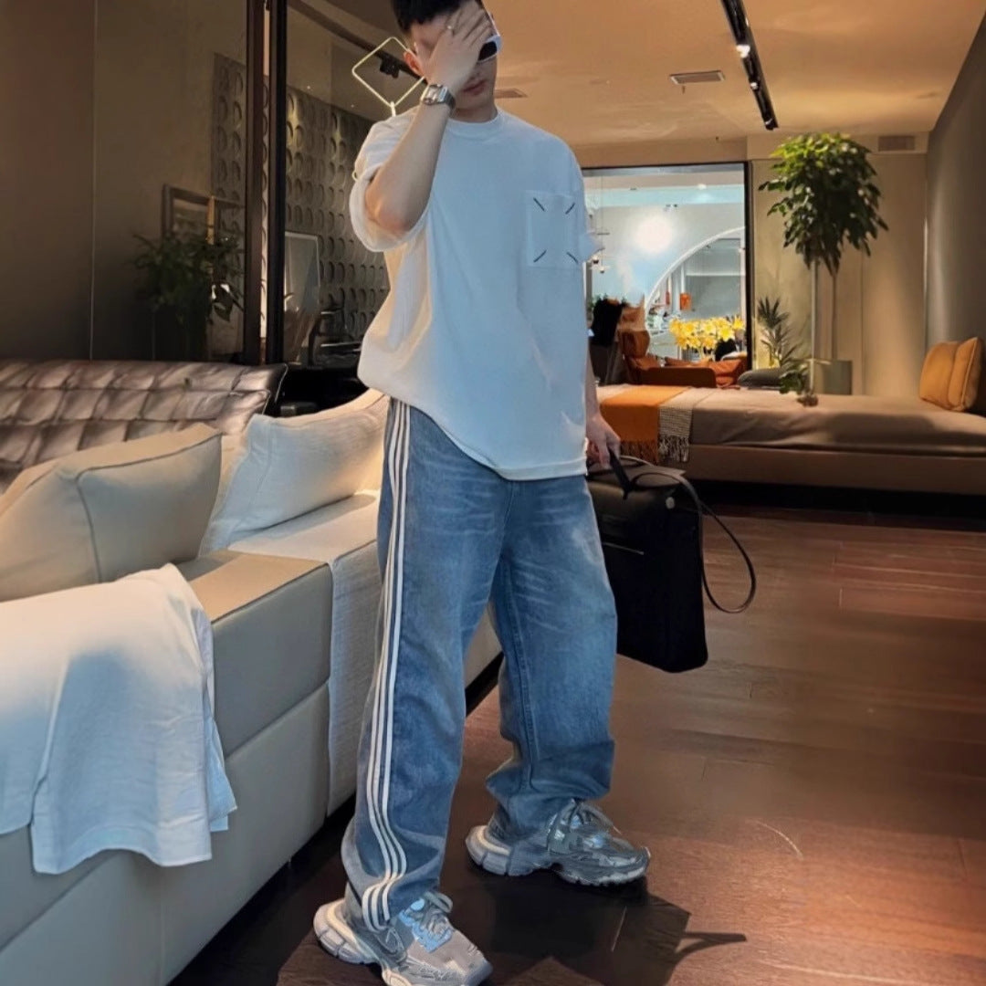 Gradient Washed Denim Trousers