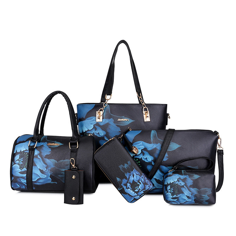 Graffiti Print PU Crossbody Bag Set