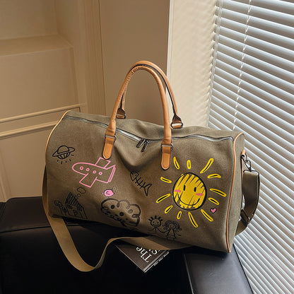 Graffiti Style Travel Gym Bag with Large Capacity