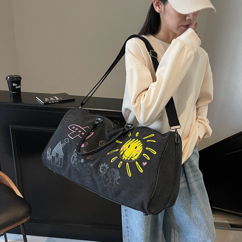 Graffiti Style Travel Gym Bag with Large Capacity