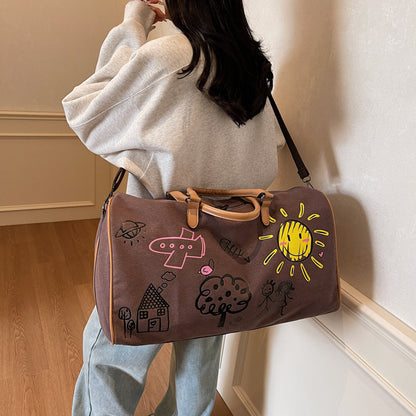 Graffiti Style Travel Gym Bag with Large Capacity