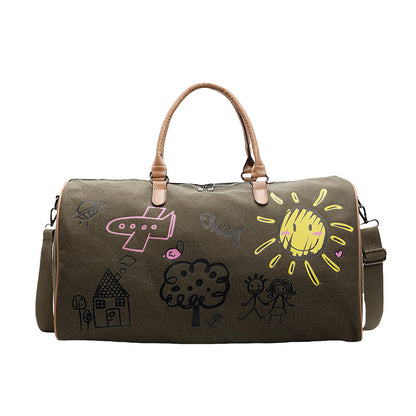 Graffiti Style Travel Gym Bag with Large Capacity