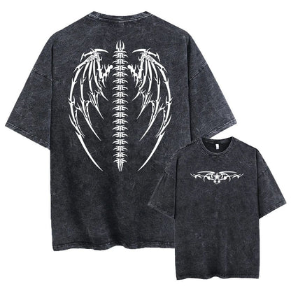 Graphic Wing Print Cotton T-Shirt