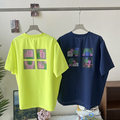 Graphic woven short-sleeved T-shirt