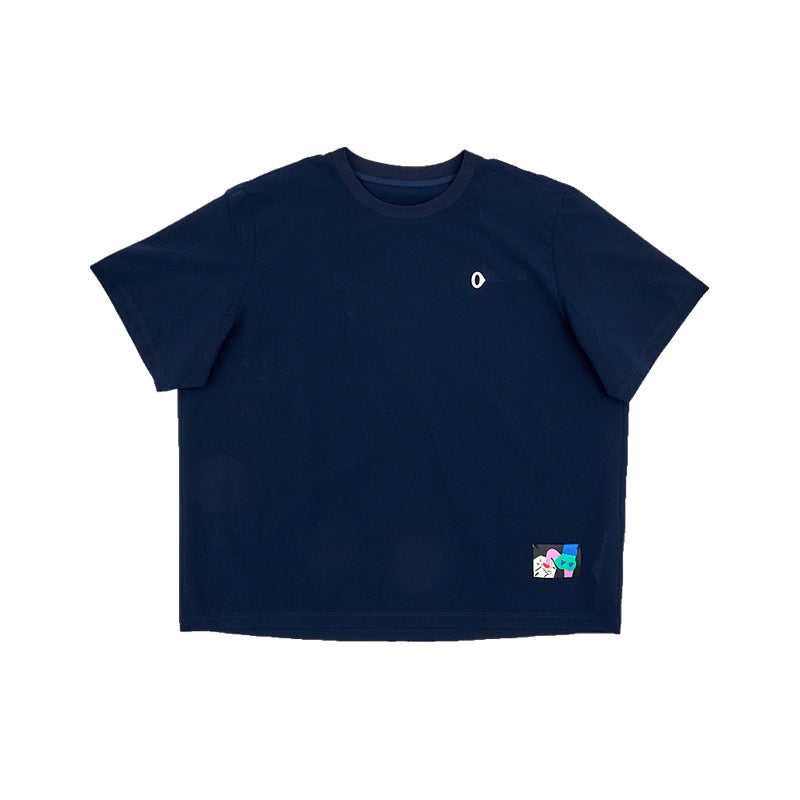 Graphic woven short-sleeved T-shirt