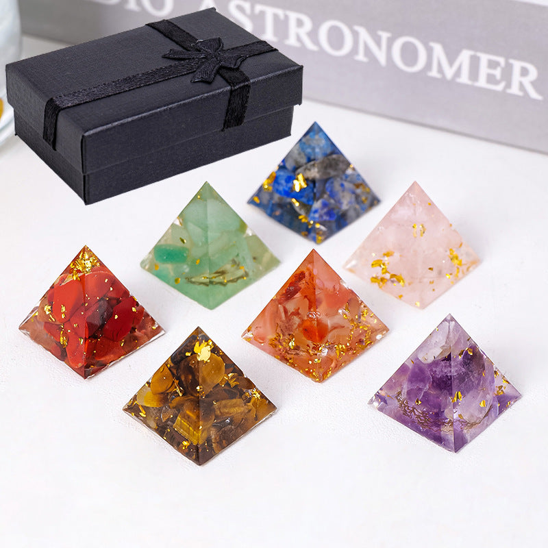 Gravel Resin Pyramid Ornament