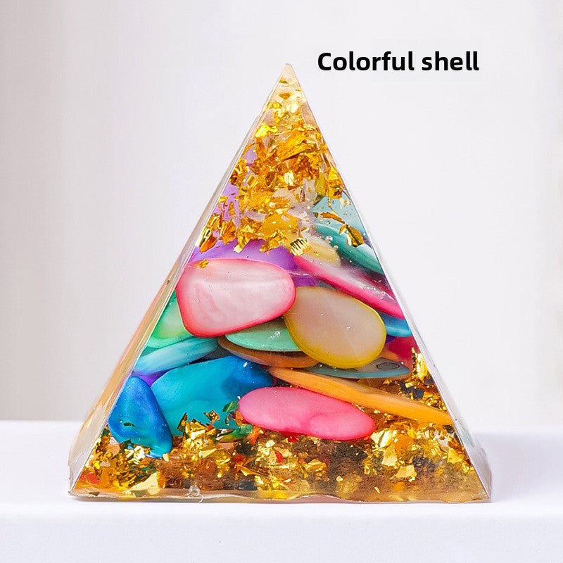 Gravel Resin Pyramid Ornament