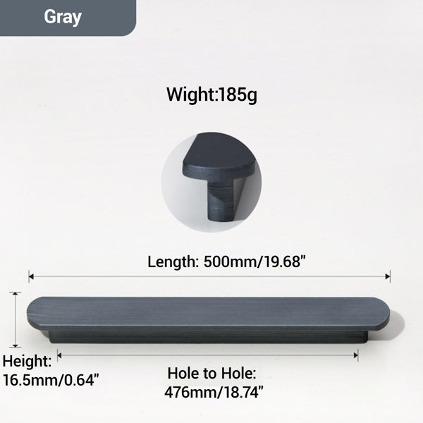 Gray cabinet drawer and wardrobe door handles