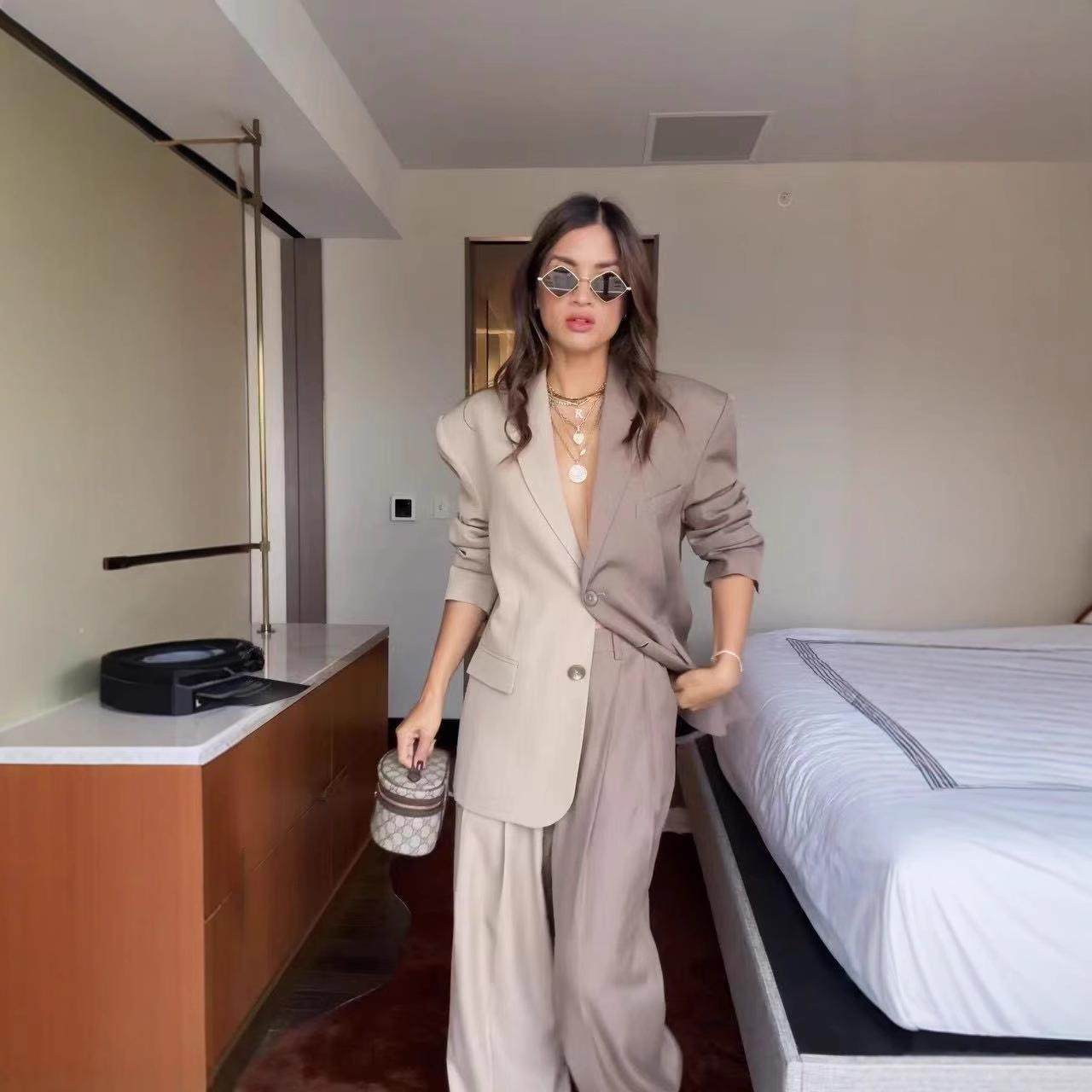 Gray two-tone suit jacket