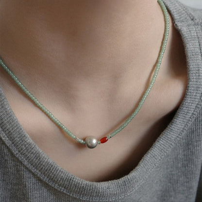 Green beaded necklace