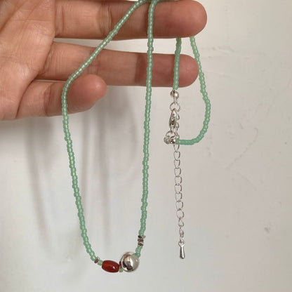 Green beaded necklace