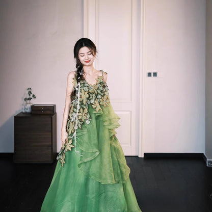 Green Fairy Style Bridal Toast Dress