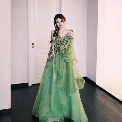 Green Fairy Style Bridal Toast Dress