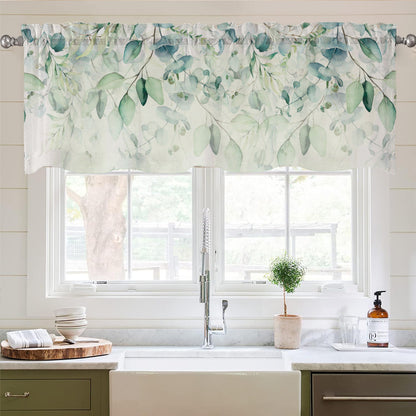 Green Leaf Polyester Door Curtain