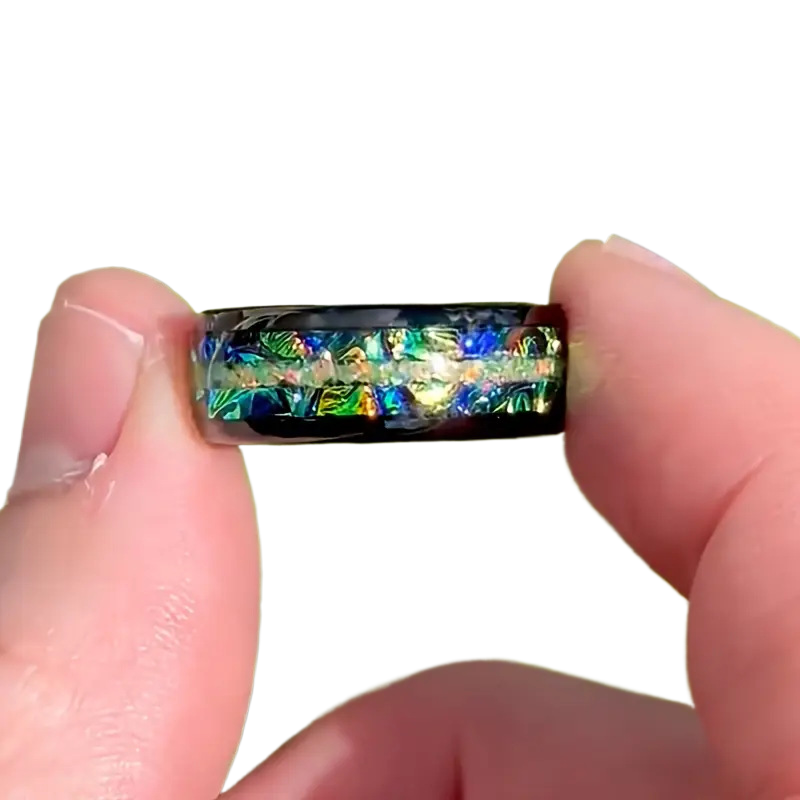 Green Opal Stainless Steel Ring