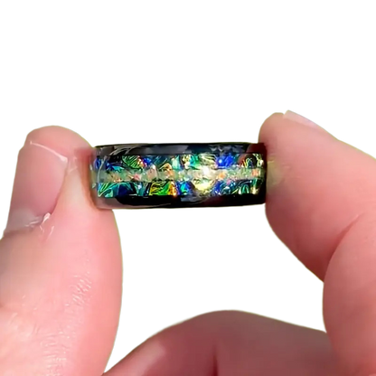Green Opal Stainless Steel Ring