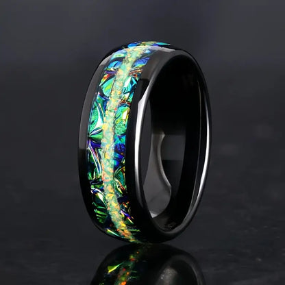 Green Opal Stainless Steel Ring