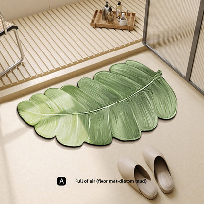 Green plant bathroom floor MATS