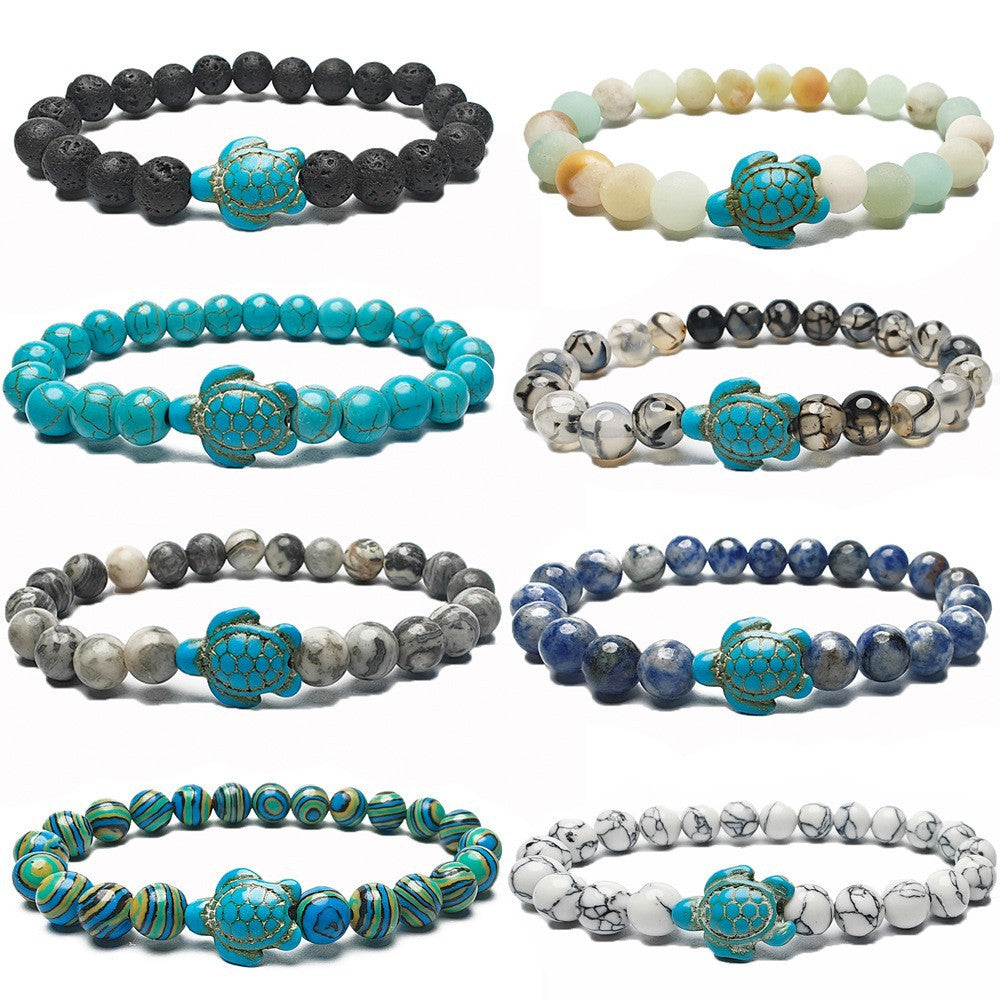 Green turquoise elastic bracelet