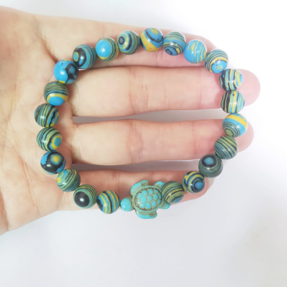 Green turquoise elastic bracelet