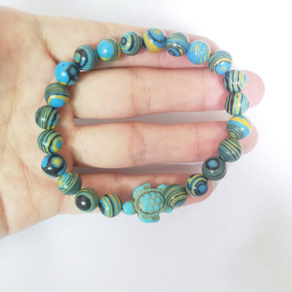 Green turquoise elastic bracelet