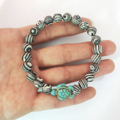 Green turquoise elastic bracelet