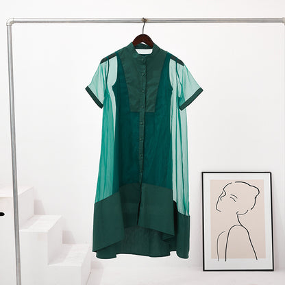Green vest two-piece dress