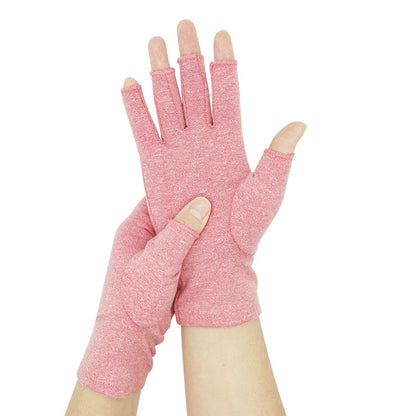 Grey Half-Finger Protective Pressure Gloves
