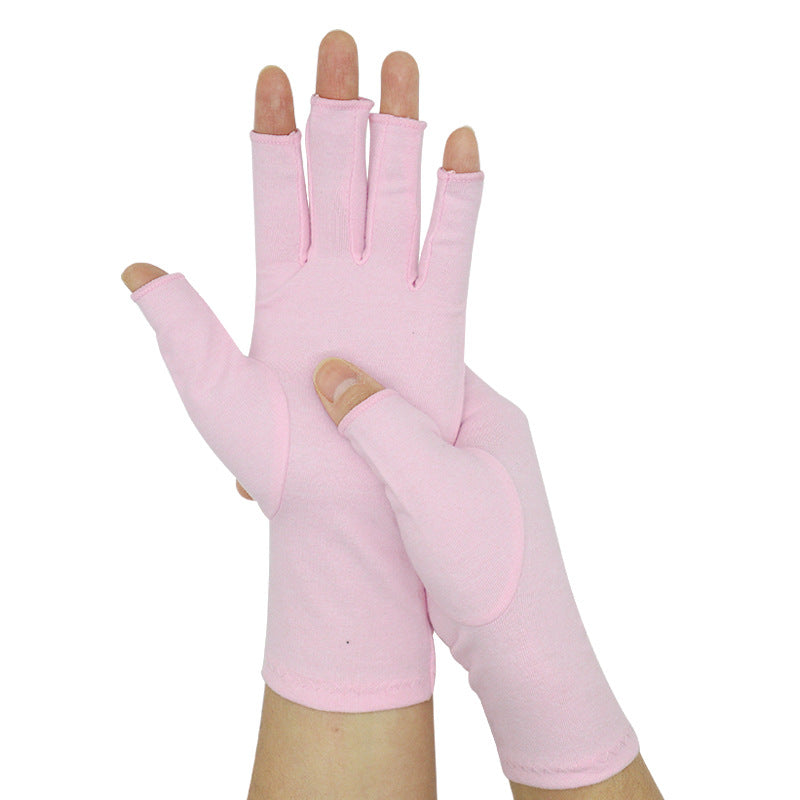 Grey Half-Finger Protective Pressure Gloves