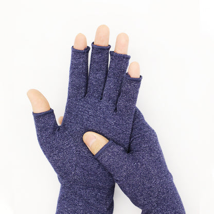 Grey Half-Finger Protective Pressure Gloves