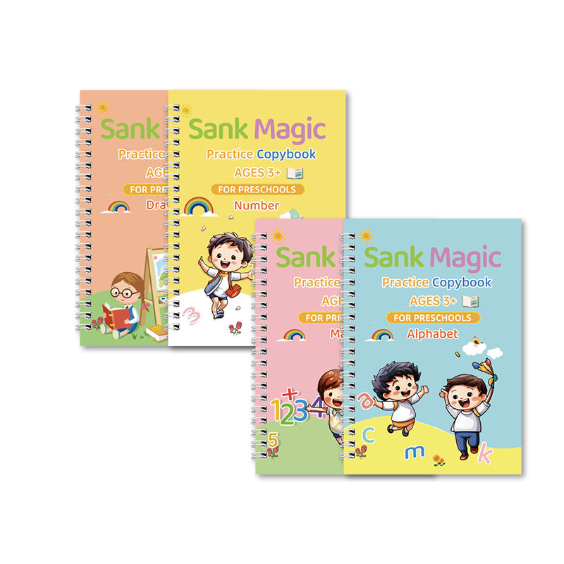 Grooved Handwriting Practice Copybooks with English Text