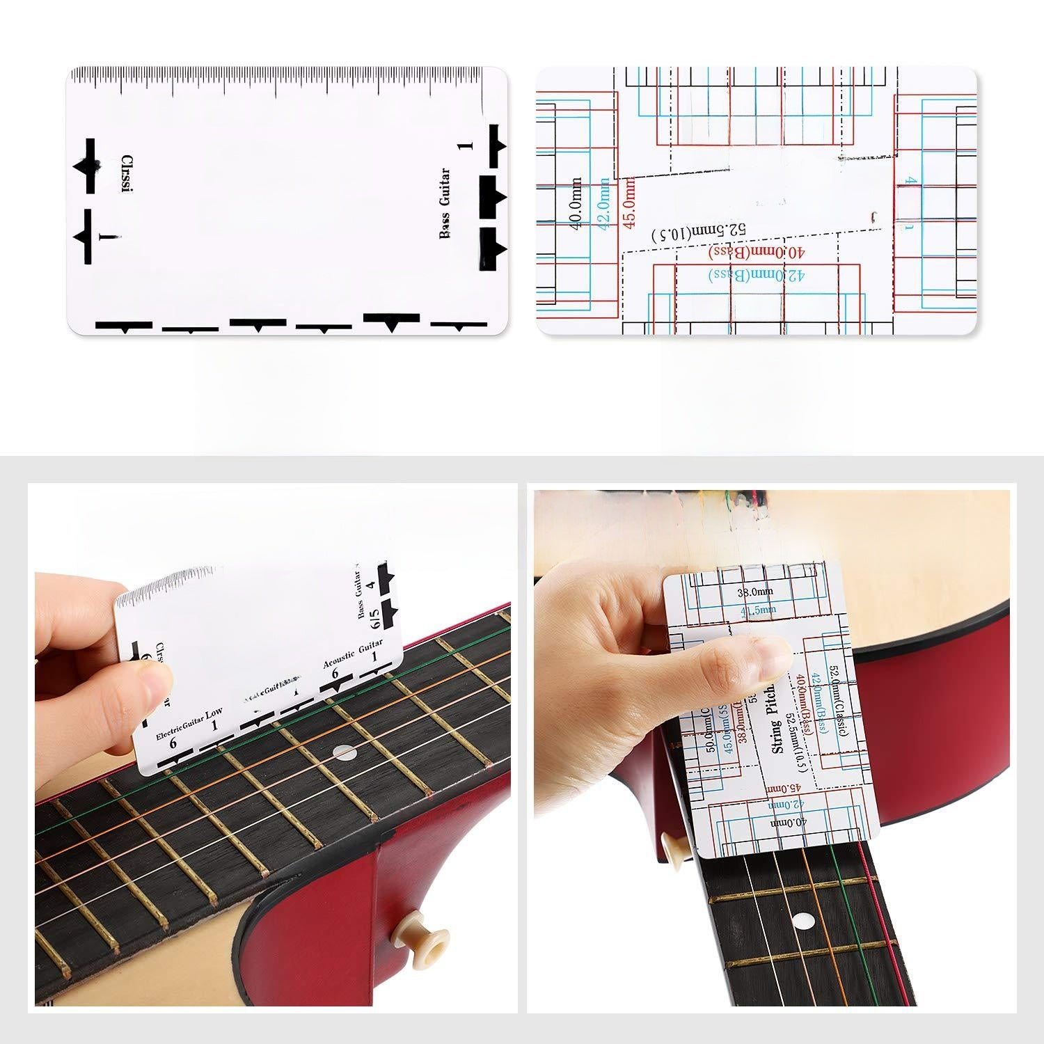 Guitar Repair Measurement Tool Set 3-in-1 Neck Notch Ruler