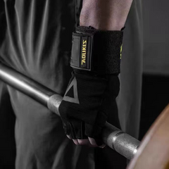 Midnight Black Gloves Wrist Guards 2-in-1