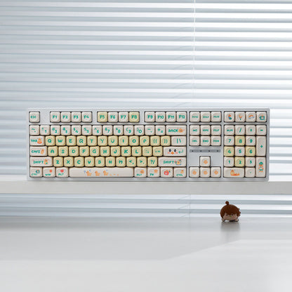 H108 Mechanical Keyboard Wired Wireless Bluetooth Full-Key Anti-Ghosting for Girls Office Gaming Cute Rgb Lighting Silent