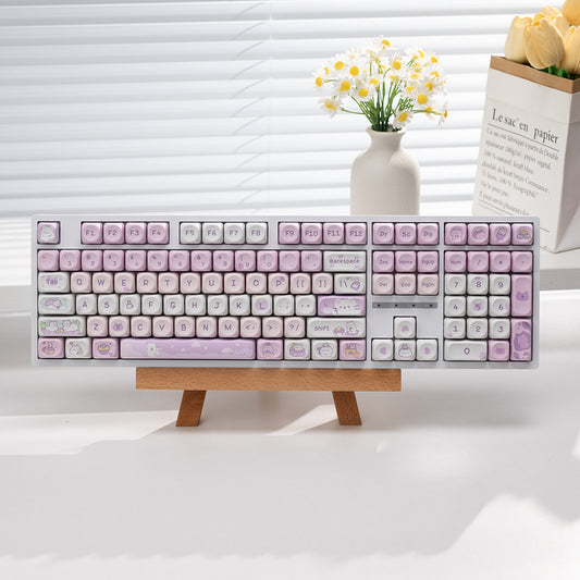 H108 Mechanical Keyboard Wired Wireless Bluetooth Full-Key Anti-Ghosting for Girls Office Gaming Cute Rgb Lighting Silent