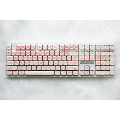 H108 Mechanical Keyboard Wired Wireless Bluetooth Full-Key Anti-Ghosting for Girls Office Gaming Cute Rgb Lighting Silent