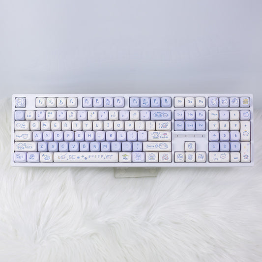 H108 Mechanical Keyboard Wired Wireless Bluetooth Full-Key Anti-Ghosting for Girls Office Gaming Cute Rgb Lighting Silent