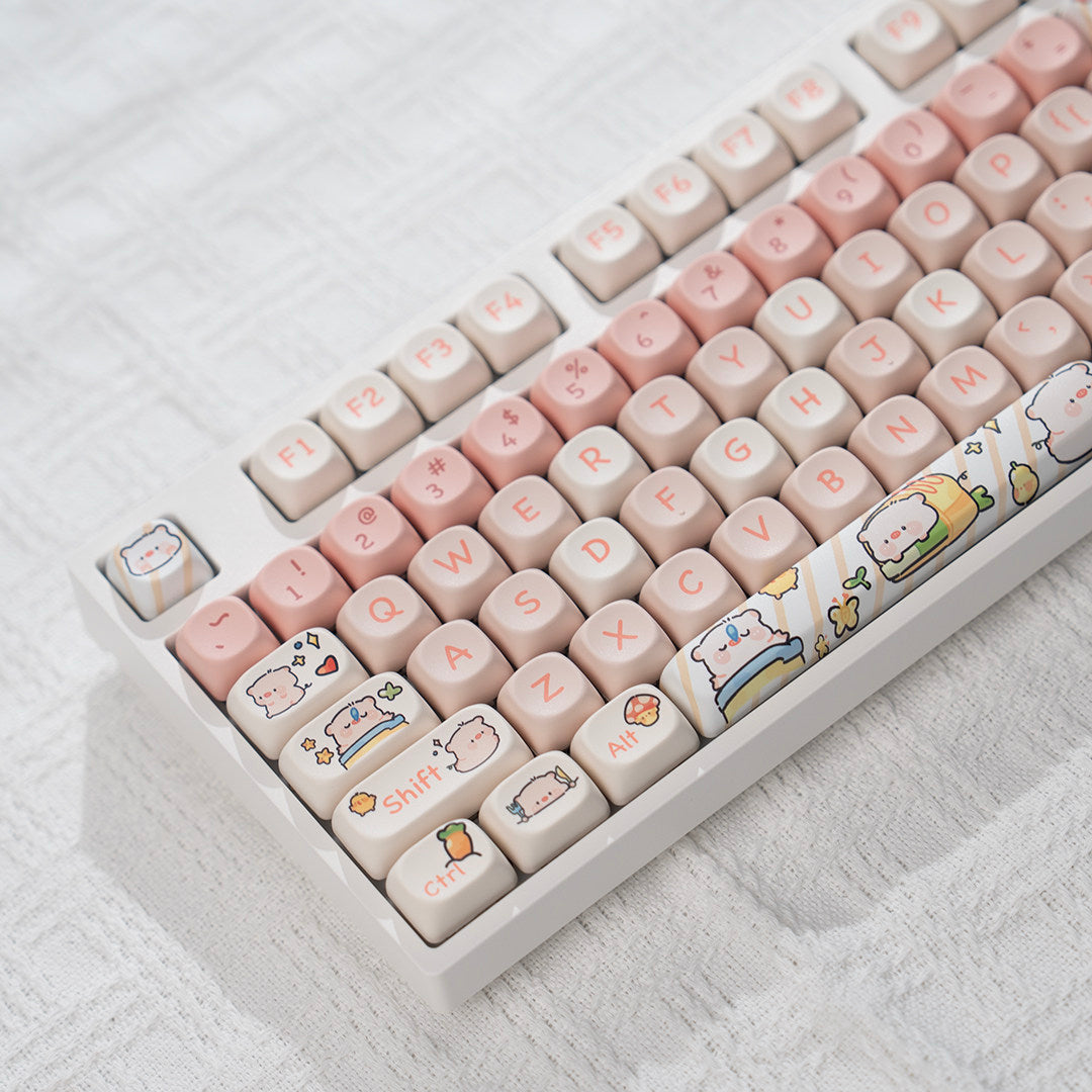 H108 Mechanical Keyboard Wired Wireless Bluetooth Full-Key Anti-Ghosting for Girls Office Gaming Cute Rgb Lighting Silent