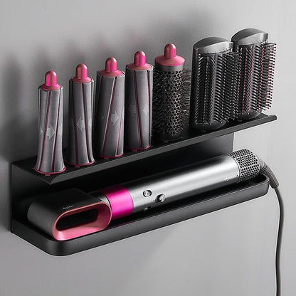 Hair dryer and curling iron storage