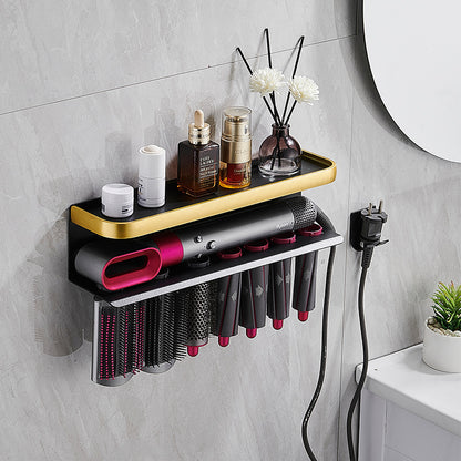 Hair dryer and curling iron storage