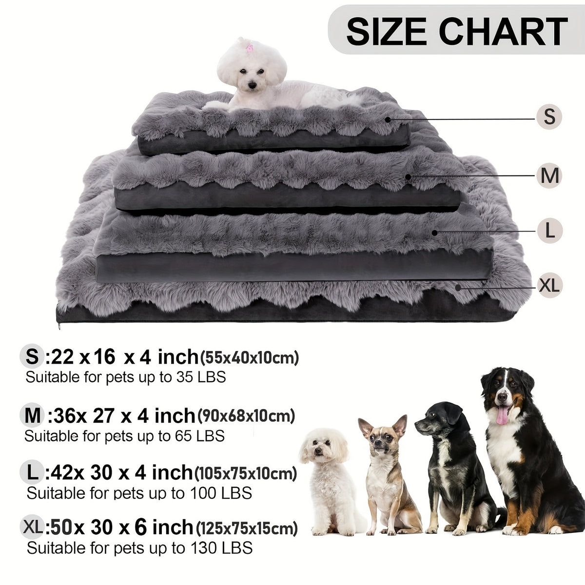 Hair-like orthopedic dog bed